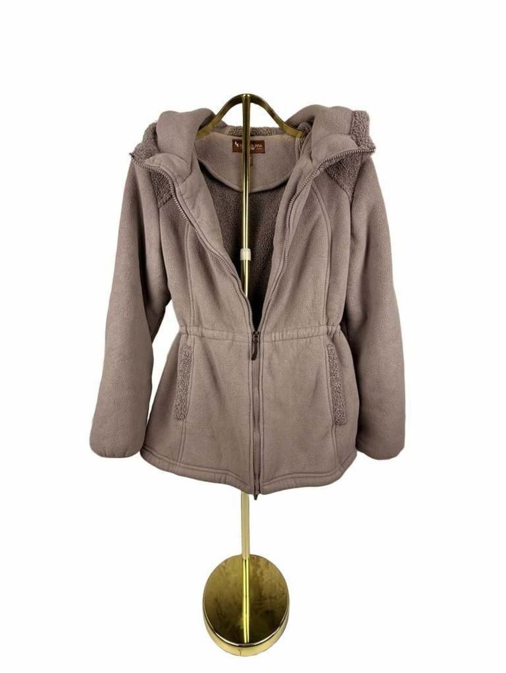 Koolaburra by UGG Women's Hooded Fleece Sherpa Zip Jacket Coat Gray Size S